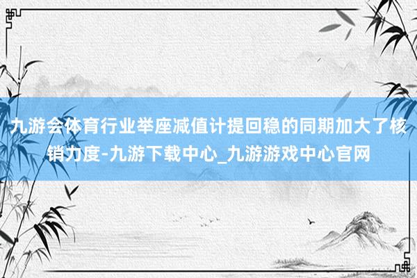 九游会体育行业举座减值计提回稳的同期加大了核销力度-九游下载中心_九游游戏中心官网