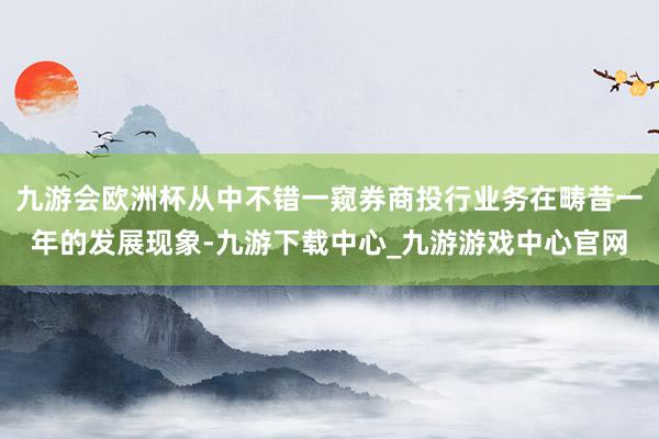 九游会欧洲杯从中不错一窥券商投行业务在畴昔一年的发展现象-九游下载中心_九游游戏中心官网