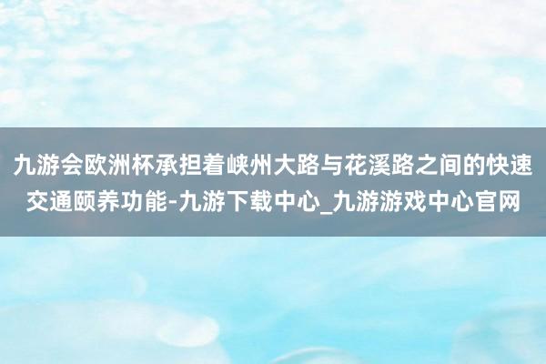 九游会欧洲杯承担着峡州大路与花溪路之间的快速交通颐养功能-九游下载中心_九游游戏中心官网