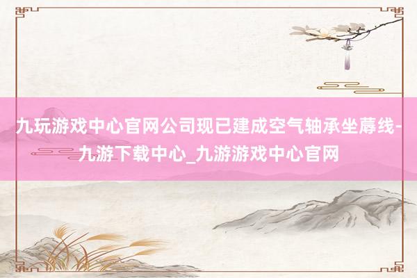 九玩游戏中心官网公司现已建成空气轴承坐蓐线-九游下载中心_九游游戏中心官网